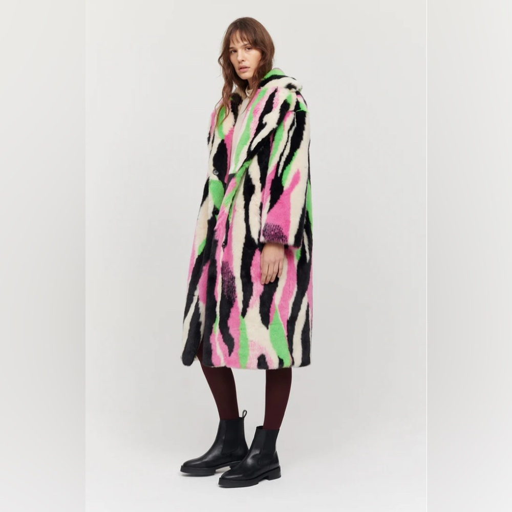Pink and Green Coat (AKA Jakke Katie Coat Multi Stripe)